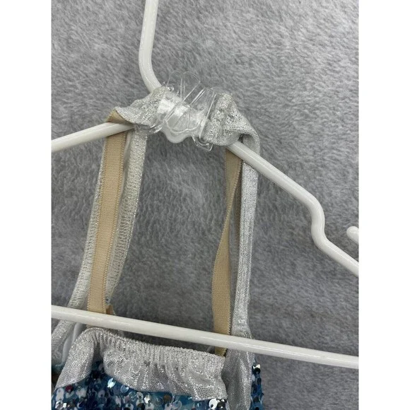 A Wish Come True Girls Sequined Dancewear Costume Wings Feathers Blue IMC 11-12 - Picture 6 of 10